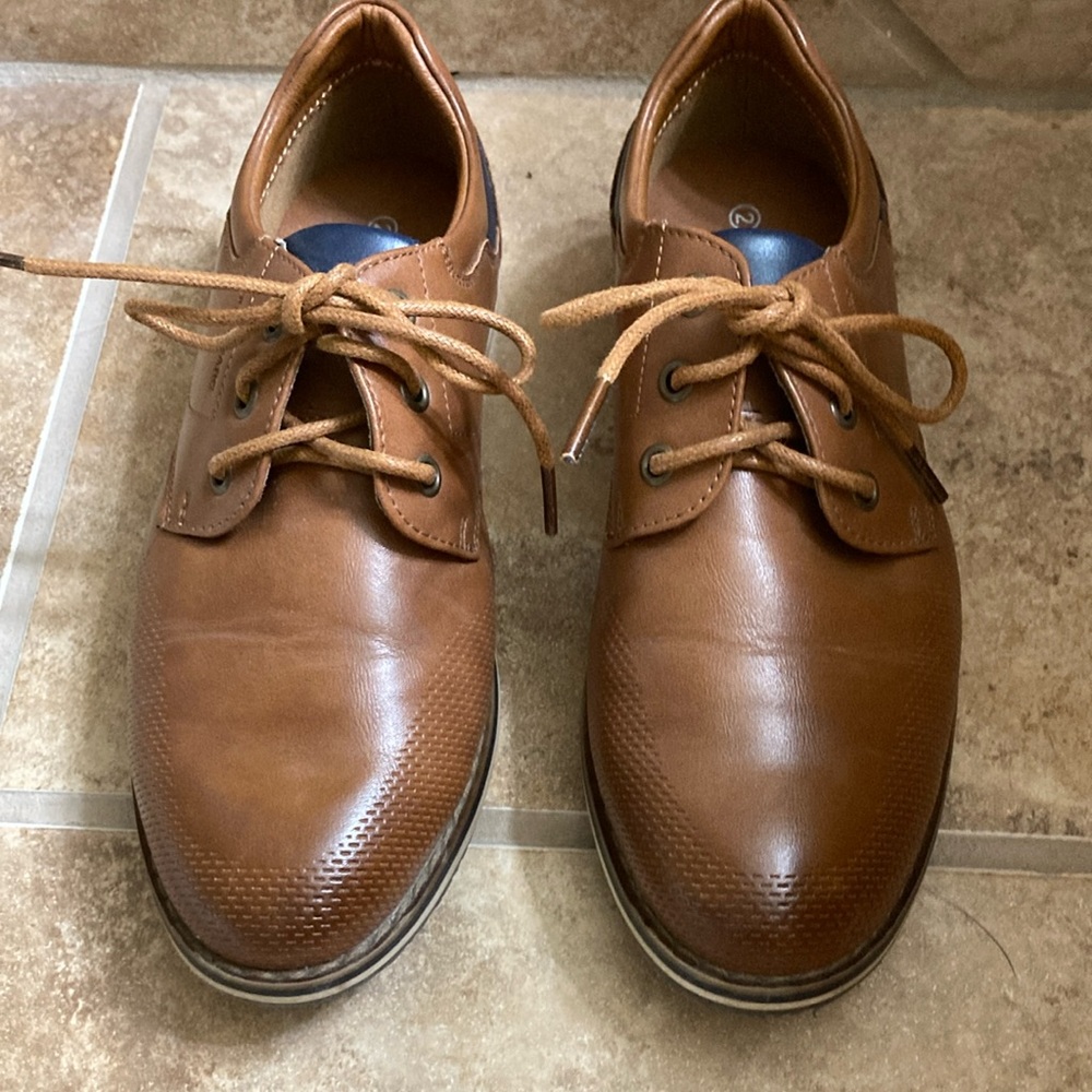 Boys Brown Leather Dress Shoes